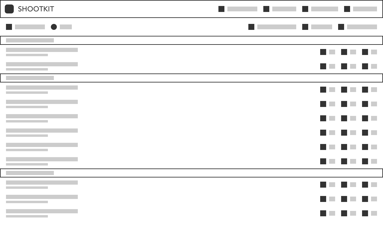 Schemazeichnung der Shootkit Übersichten
